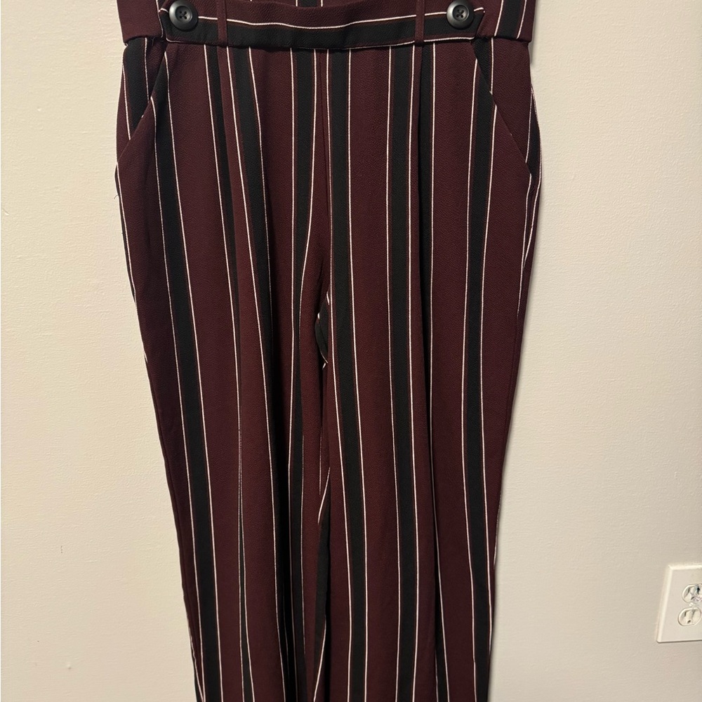 Striped Burgundy and Black Pants